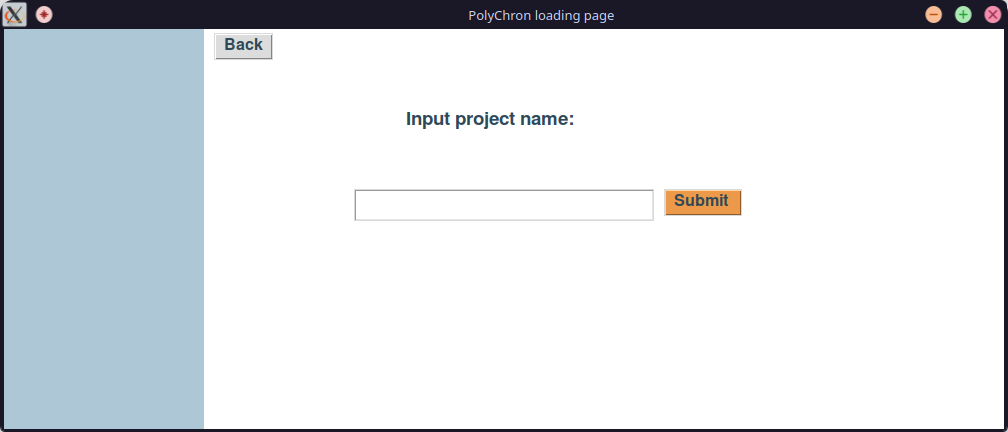 A screenshot of the create project popup window