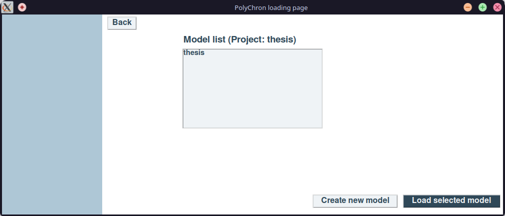 A screenshot of the select model popup window
